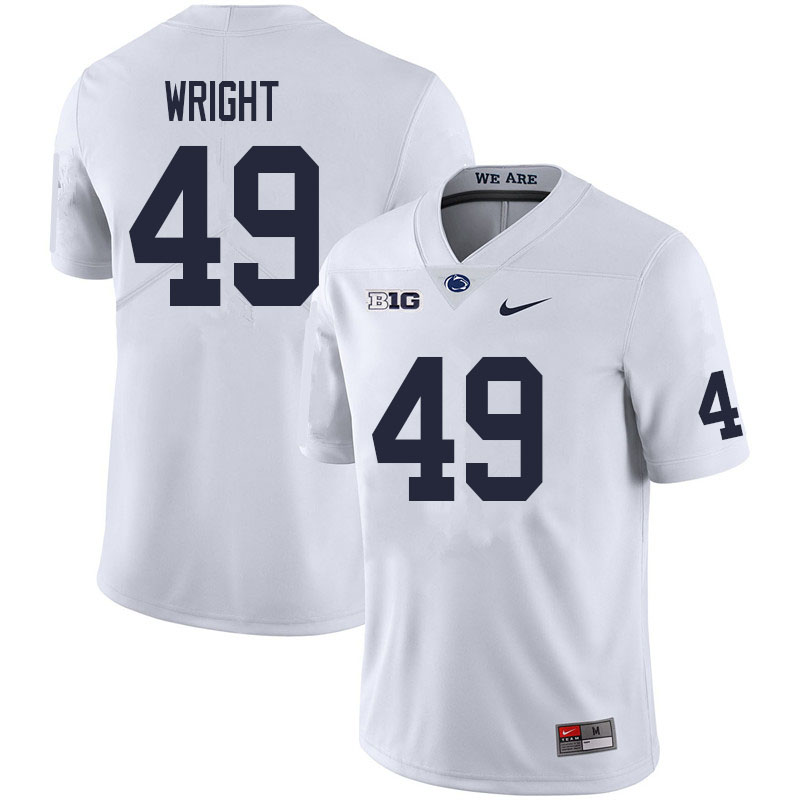 Men #49 Michael Wright Penn State Nittany Lions College Football Jerseys Sale-White